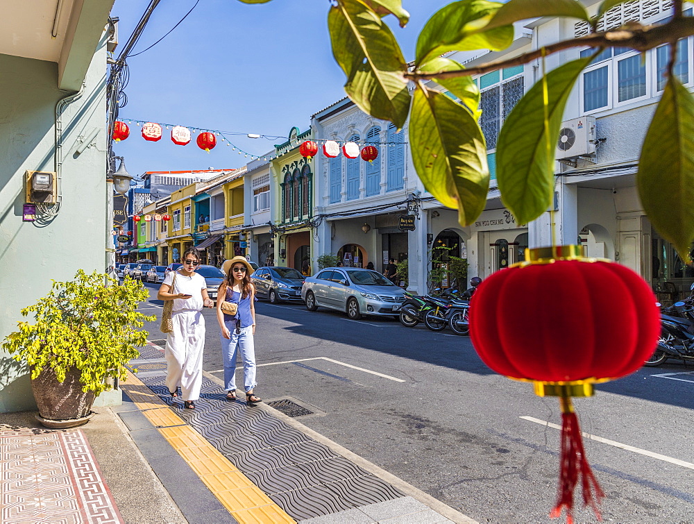 A street scene in Phuket old town, Phuket, Thailand, Southeast Asia, Asia