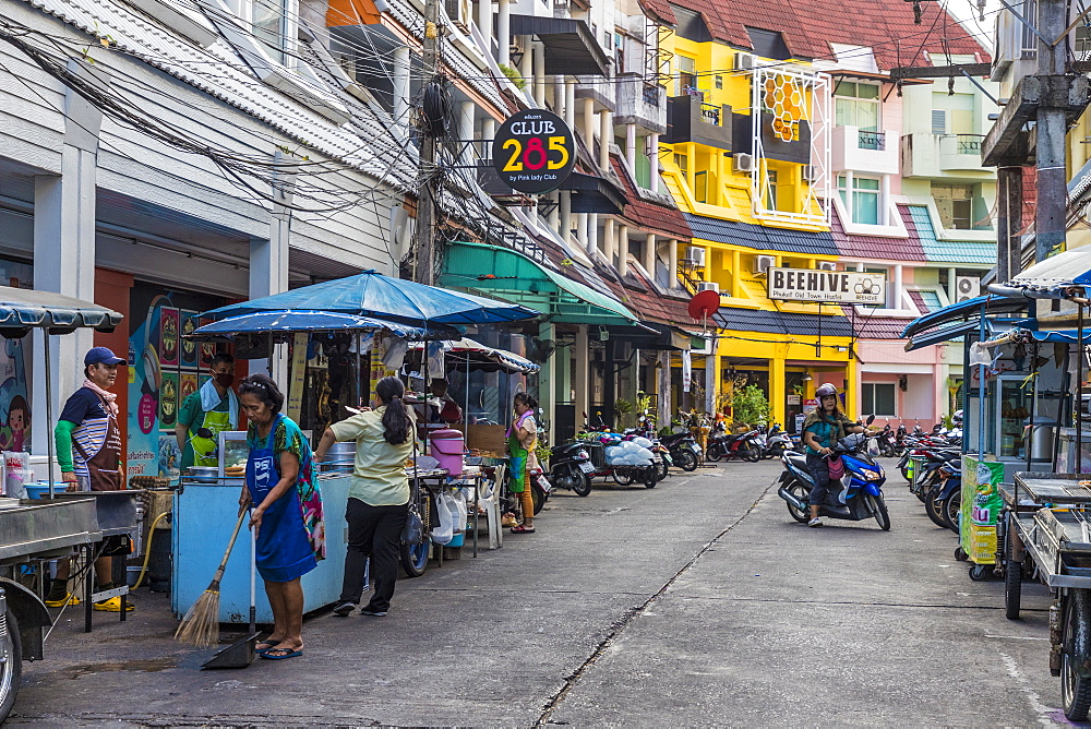 A street scene in Phuket old town, Phuket, Thailand, Southeast Asia, Asia