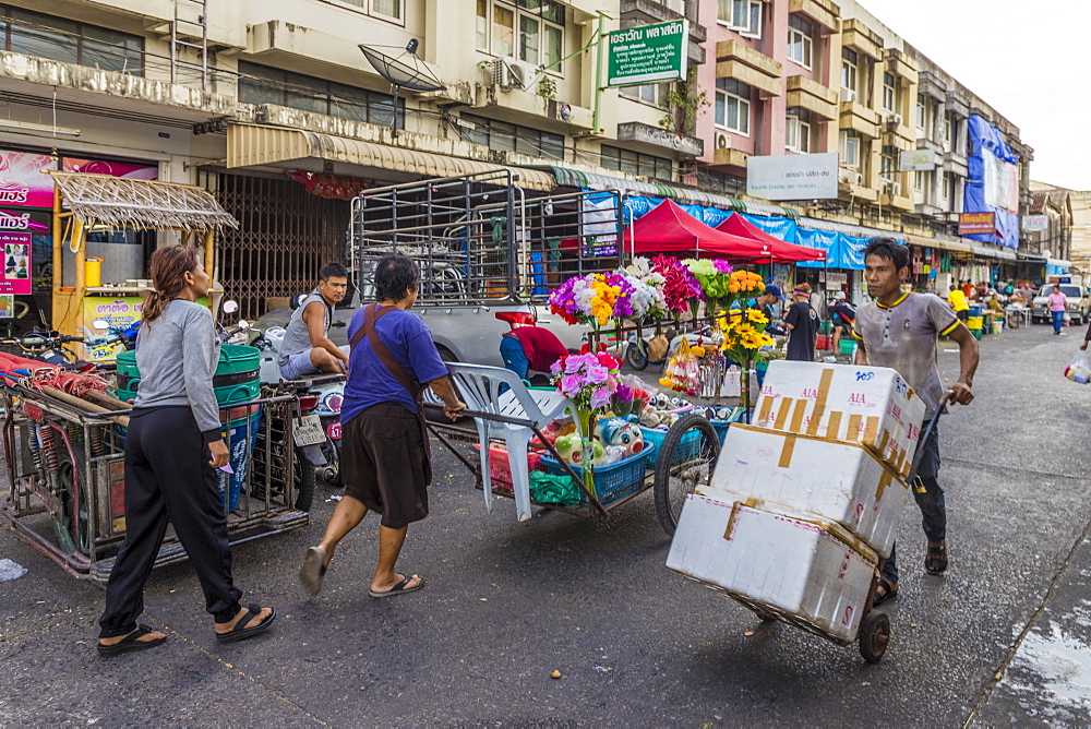 A market scene at the 24 hour local market in Phuket Town, Phuket, Thailand, Southeast Asia, Asia