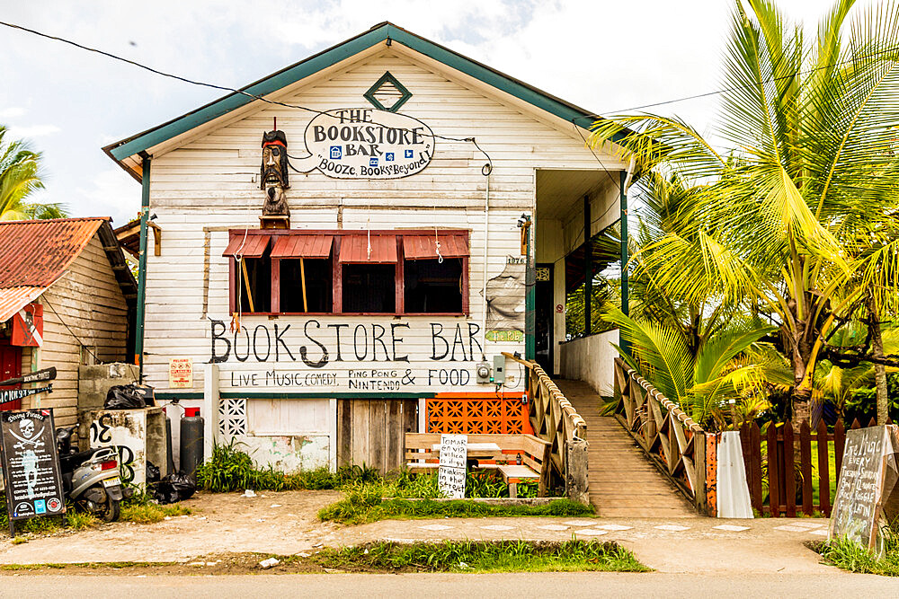 The bookstore bar in Bocas Town, Colon Island, Bocas del Toro Islands, Panama, Central America