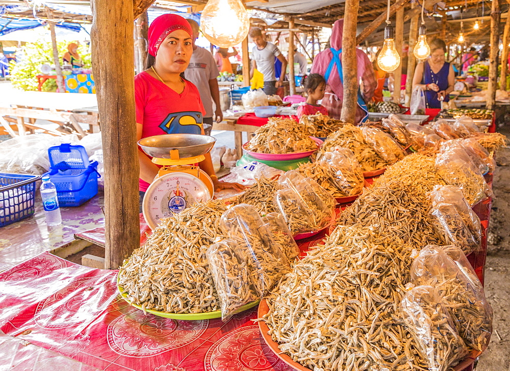 Dried fish for sale at the local market in Ao Nang, Krabi Province, Thailand, Southeast Asia, Asia