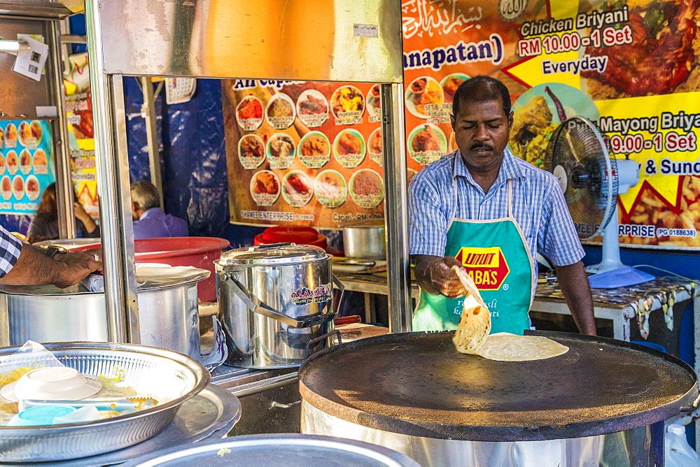 A traditional local food stall in Little India, George Town, Penang Island, Malaysia, Southeast Asia, Asia