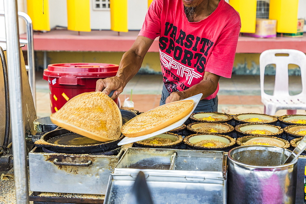 A local corn cake stall in George Town, Penang Island, Malaysia, Southeast Asia, Asia