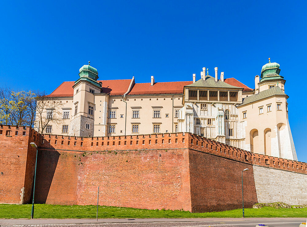 View of Wawel Royal Castle, UNESCO World Heritage Site, Krakow, Poland, Europe