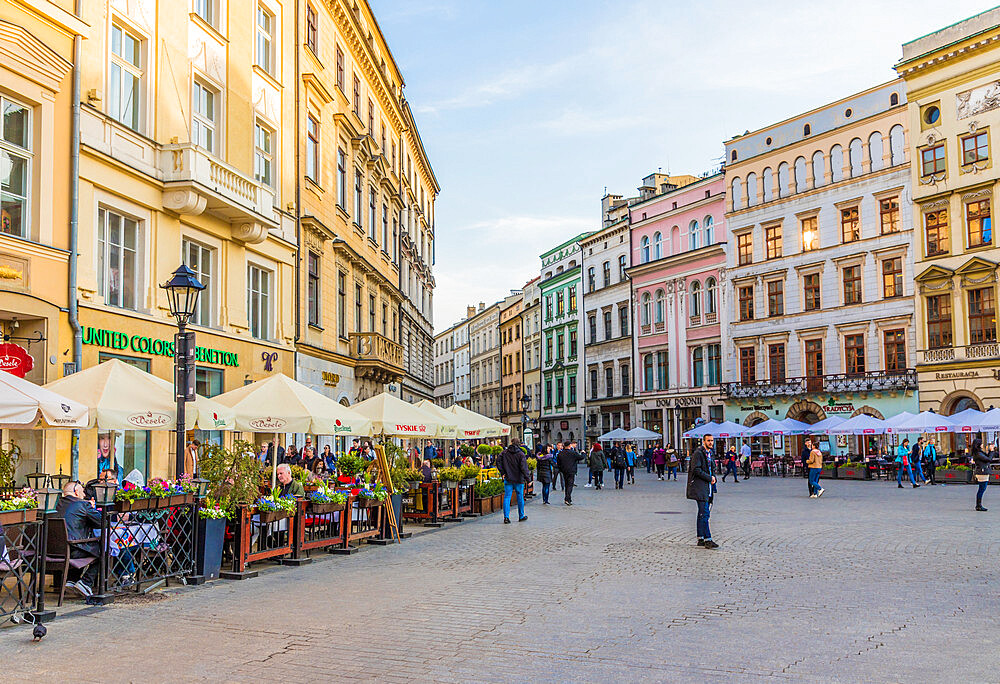 The main square, Rynek Glowny, in the medieval old town, UNESCO World Heritage Site, Krakow, Poland, Europe