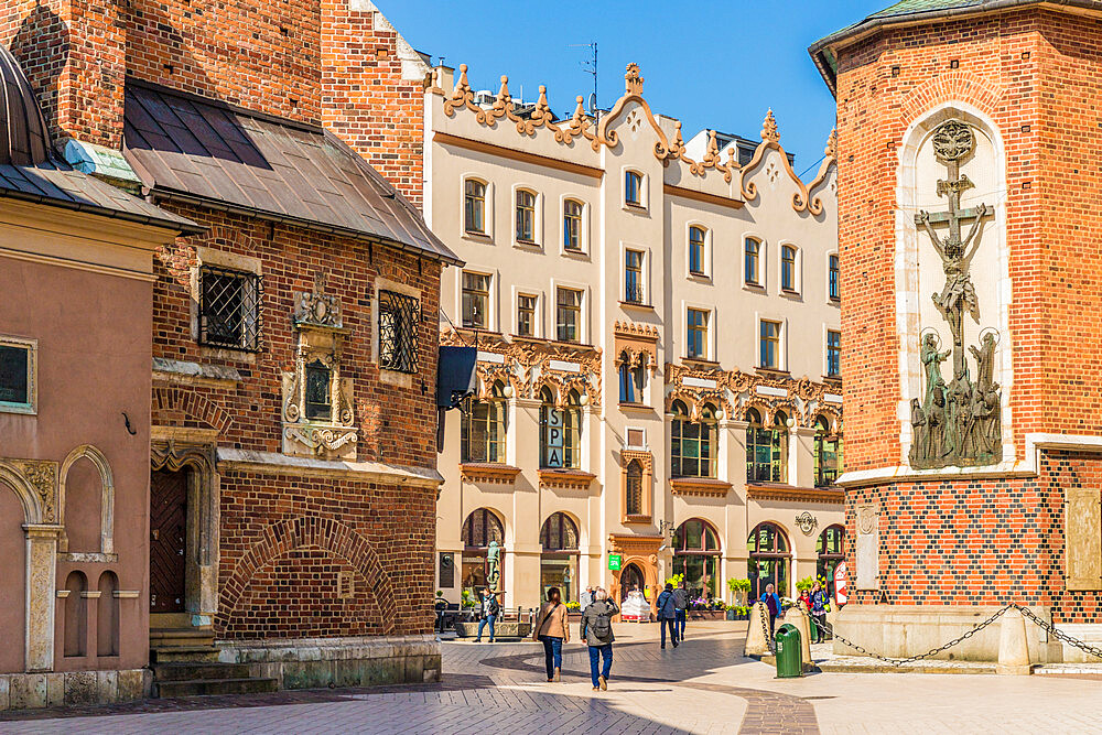 St. Marys Square in the medieval old town, UNESCO World Heritage Site, Krakow, Poland, Europe