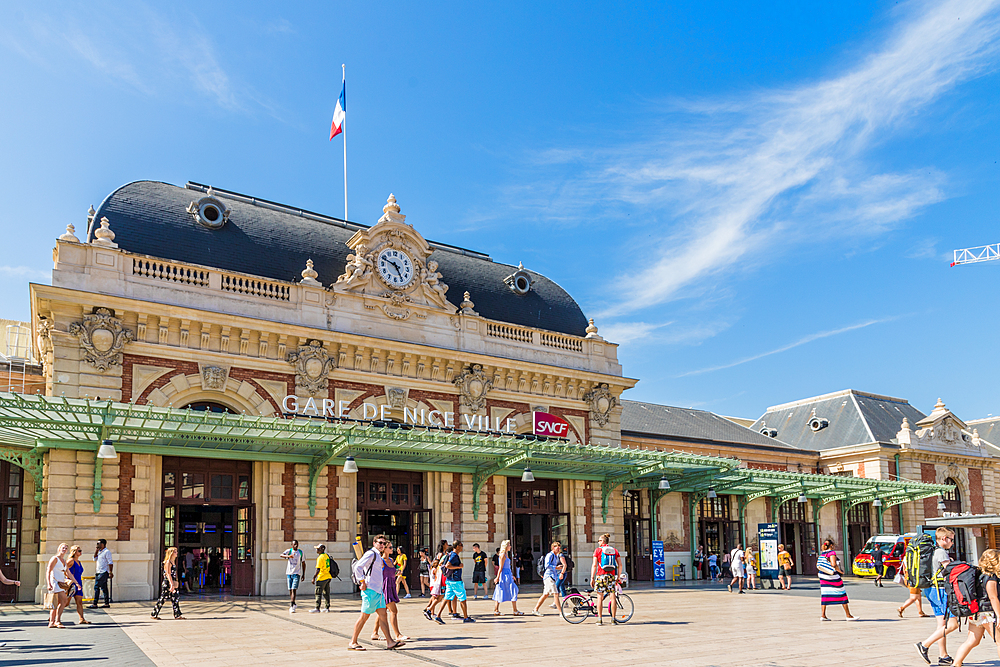 Nice train station in Nice, Alpes Maritimes, Cote d'Azur, French Riviera, Provence, France, Mediterranean, Europe