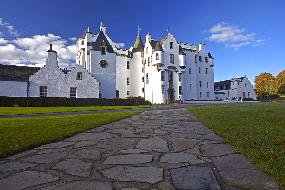 Blair Castle, ancestral home of Clan Murray, Blair Atholl, Perthshire, Scotland, United Kingdom, Europe