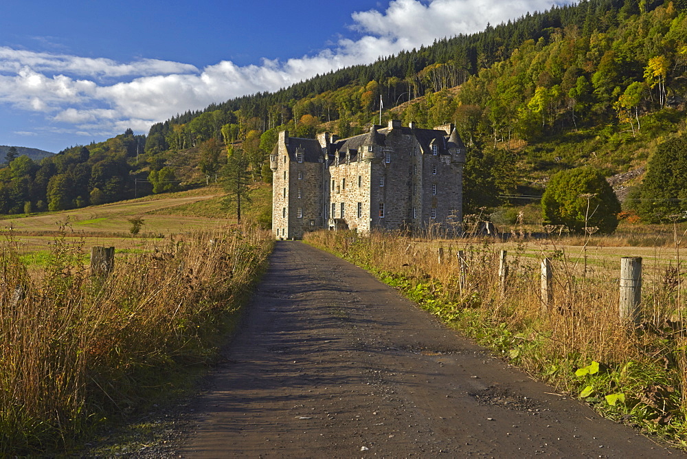 Castle Menzies, the ancestral seat of Clan Menzies, Weem, near Aberfeldy, Perthshire, Scotland, United Kingdom, Europe