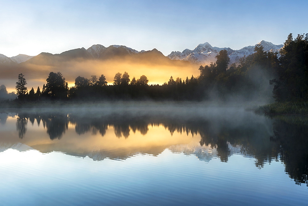 Lake Matheson at sunrise, Otago, South Island, New Zealand, Pacific