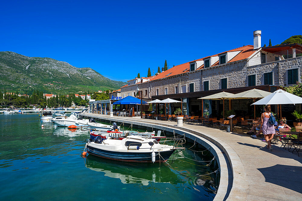 Harbour view of Cavtat, Cavtat on the Adriatic Sea, Cavtat, Dubrovnik Riviera, Croatia, Europe