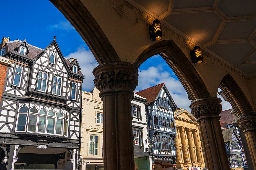 Historic buildings in Eastgate, Chester, Cheshire, England, United Kingdom, Europe