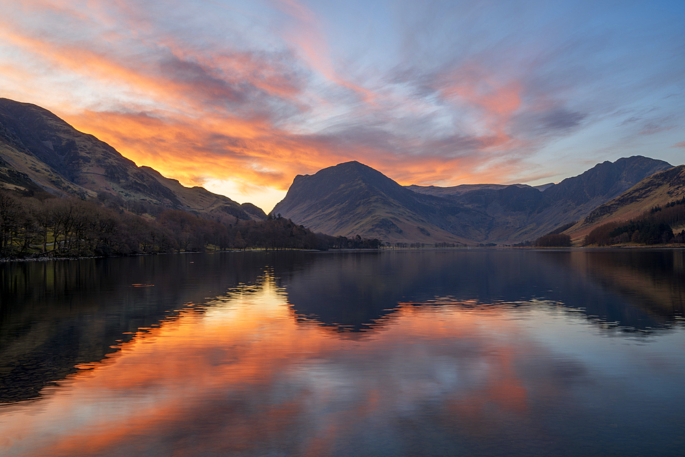 Dramatic sunrise at Buttermere, Lake District, Cumbria