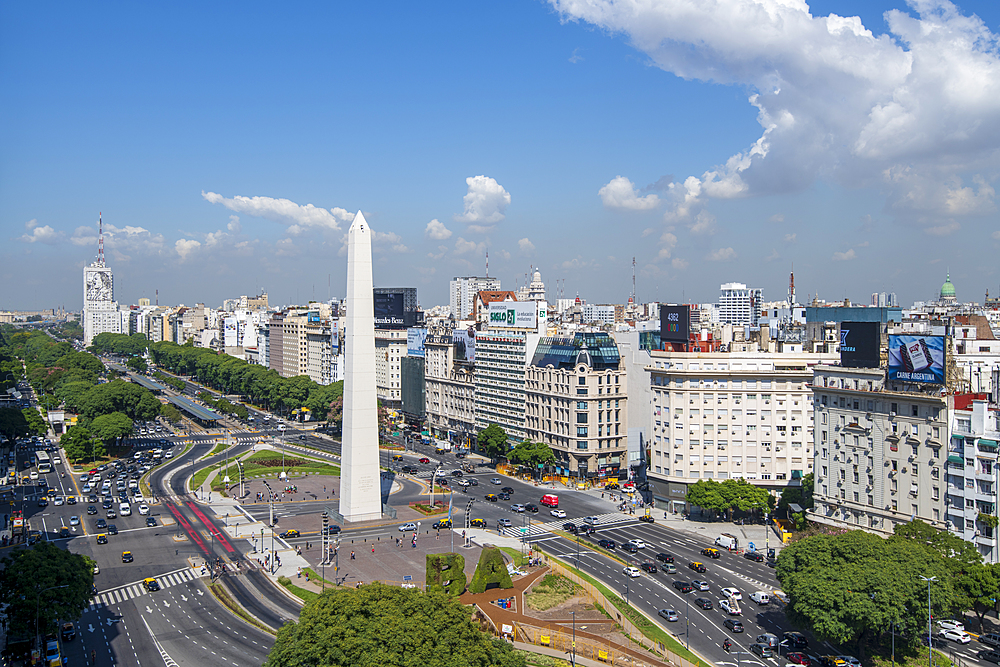 Obelisco on 9 de Julio Avenue, Buenos Aires, Argentina, South America