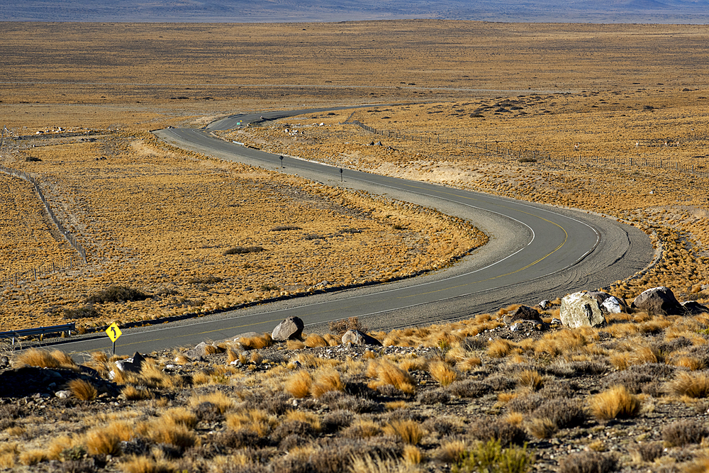 Sweeping road passing through a landscape, National Route 40, Patagonia, Argentina, South America