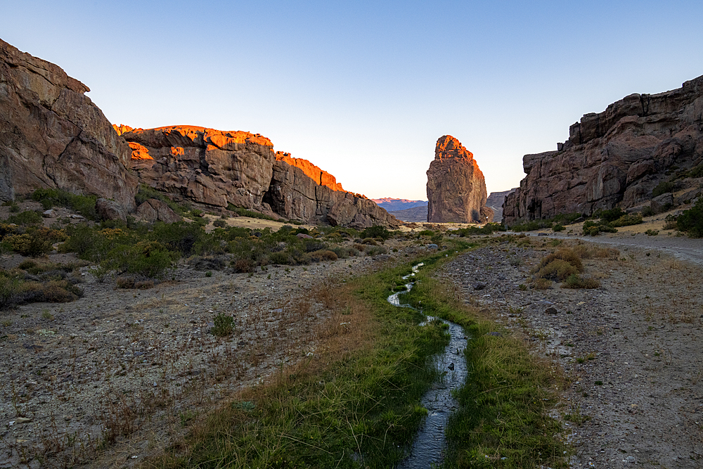 Sunset on Piedra Parada (Gualjaina), Chubut Province, Patagonia, Argentina, South America