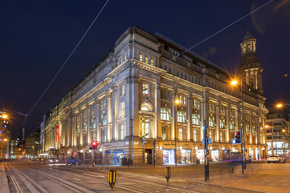 Cross Street at night, Manchester, England, United Kingdom, Europe