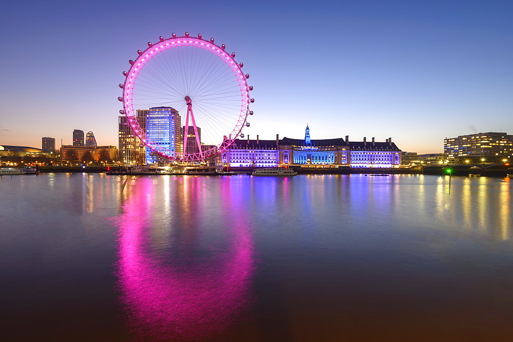 The London Eye, a ferris wheel on the South Bank of the River Thames, London, England, United Kingdom, Europe