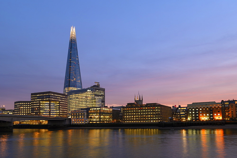 The Shard at sunset, London, England, United Kingdom, Europe