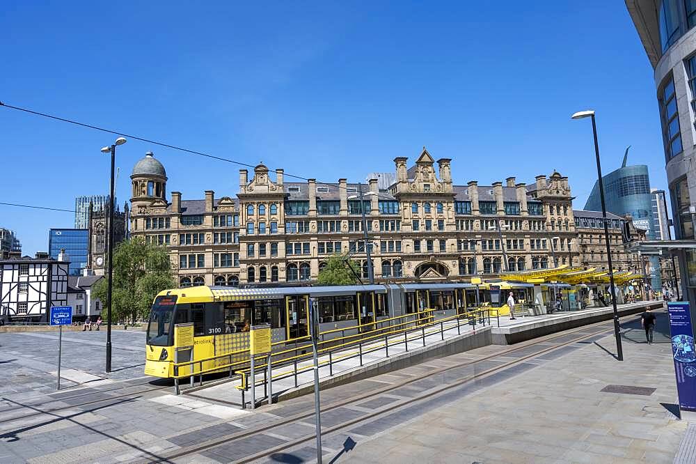 Exchange Square with Metrolink train station, Manchester, England, United Kingdom, Europe