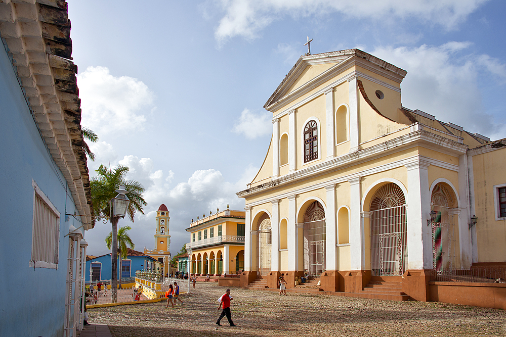 Street scene at Plaza Mayor and the heart of Trinidad, UNESCO World Heritage Site, Cuba, West Indies, Caribbean, Central America