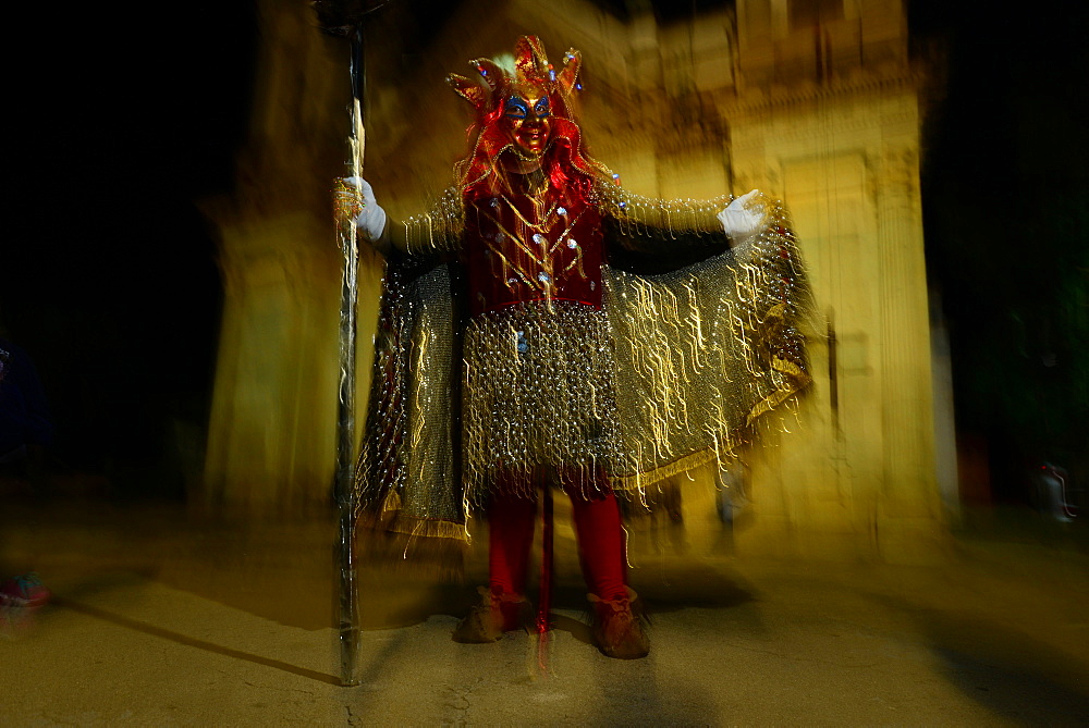 Comparsas (street dances) at the village of San Jose Etla where people disguise as mythical creatures, Oaxaca, Mexico, North America