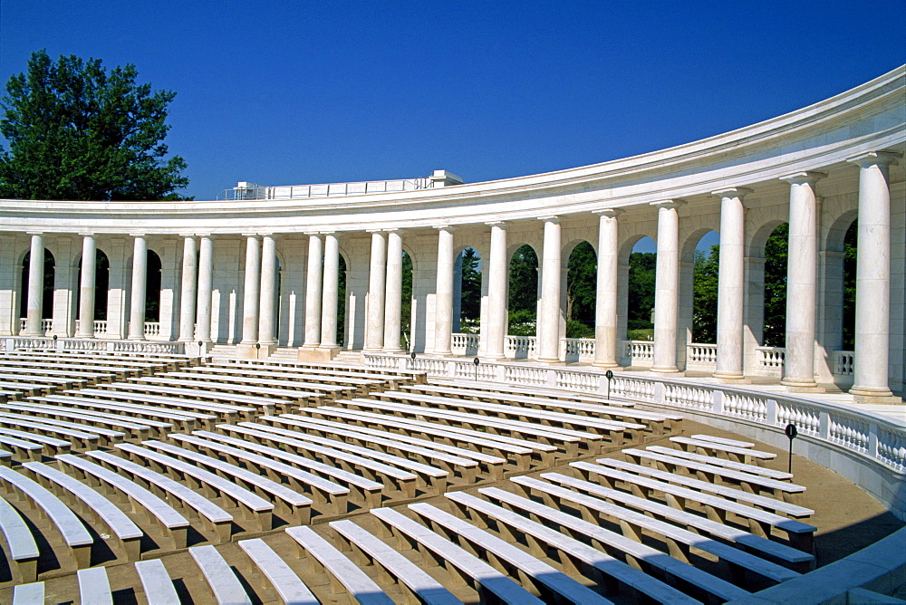 The colonnaded amphitheater of the Arlington Cemetery in Virginia, United States of America, North America