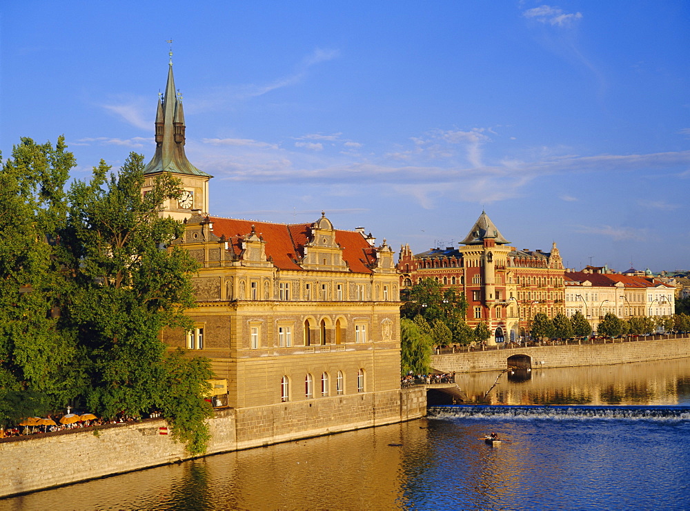 Buildings on the River Vltava, Prague, Czech Republic, Europe