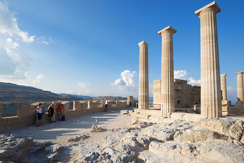 Acropolis of Lindos, Rhodes, Dodecanese, Greek Islands, Greece, Europe