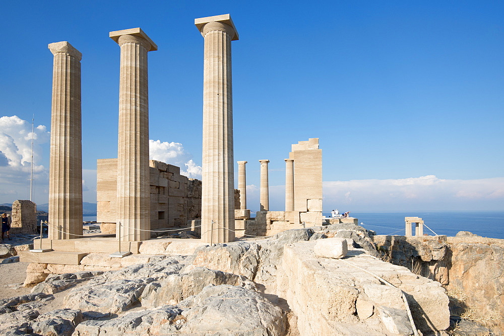 Acropolis of Lindos, Rhodes, Dodecanese, Greek Islands, Greece, Europe