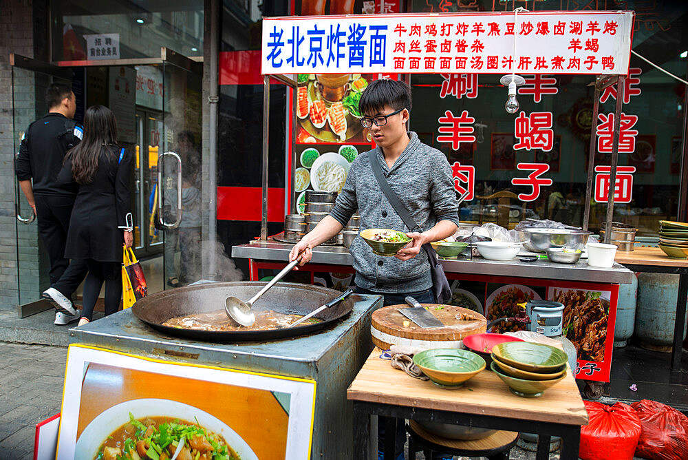 Street food in central Beijing, China, Asia