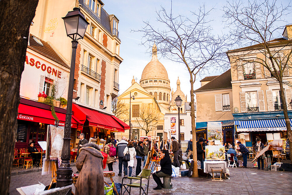 Place du Tertre, by the Sacre Coeur, Montmartre, Paris, France, Europe