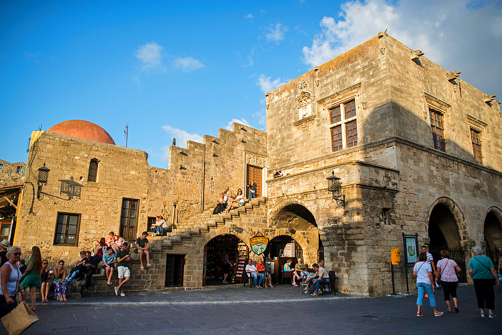 Ippokratous Square, Rhodes Town, Rhodes, Dodecanese, Greek Islands, Greece, Europe