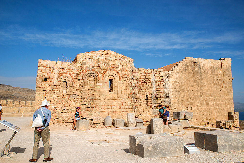 The Acropolis of Lindos, Rhodes, Dodecanese, Greek Islands, Greece, Europe