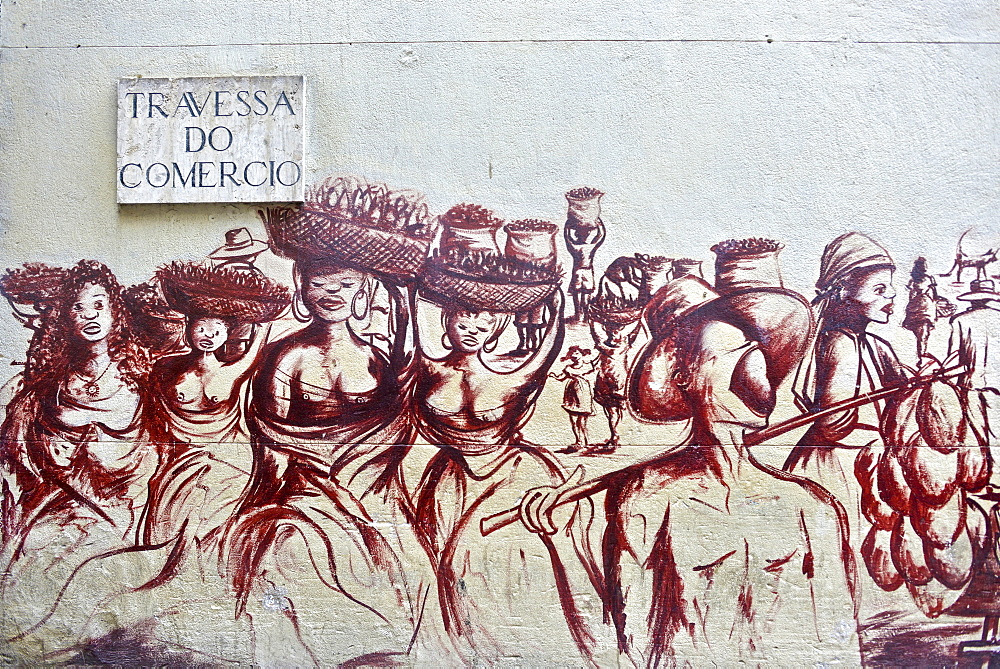 Wall mural in Travessa do Comercio in Rio de Janeiro, Brazil