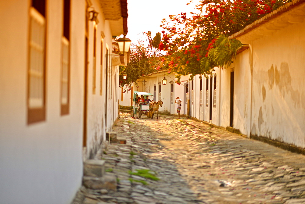 Typical colonial houses in the Historic Center District of Paraty, Rio de Janeiro State, Brazil