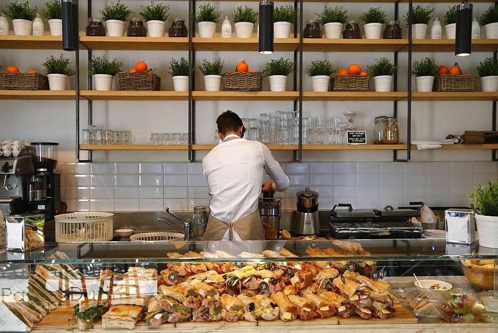 Sandwich shop in Milan.