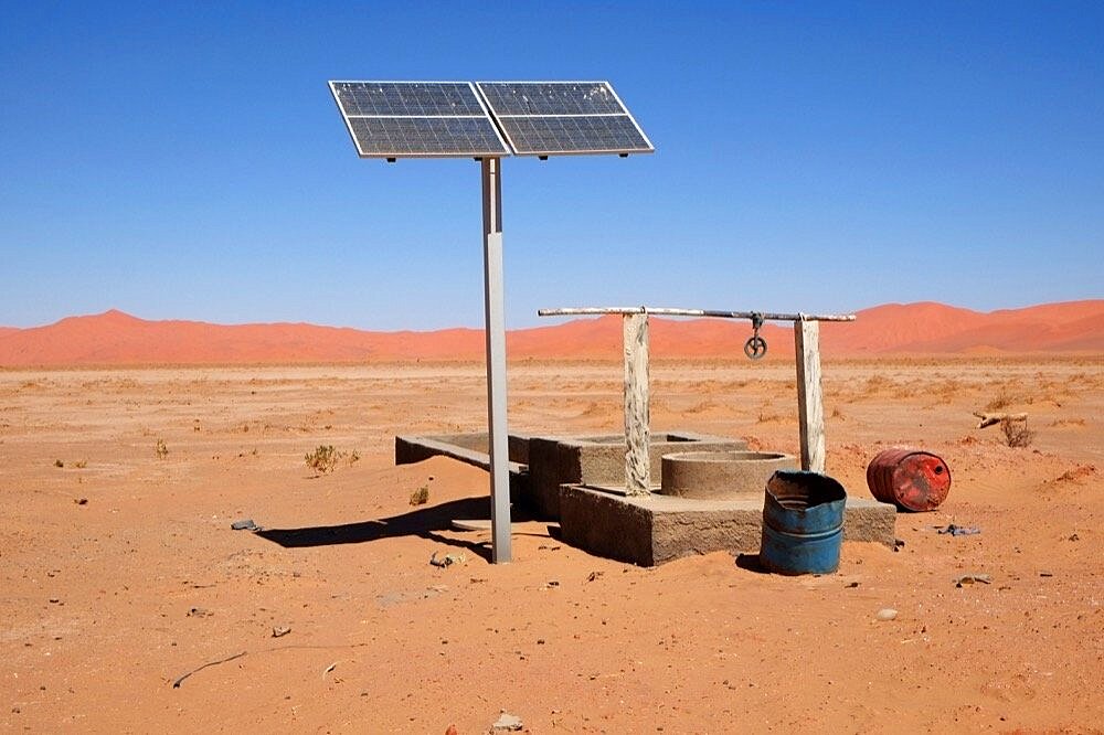 Solar water pumping system in the south of Algeria, Illizi Province, Djanet District, Sahara