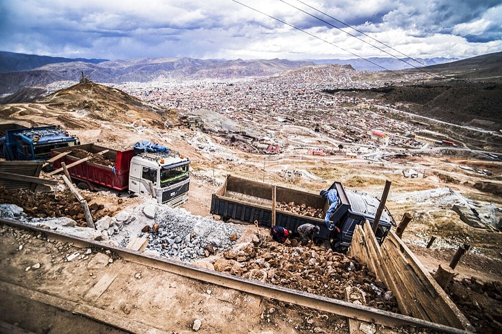 Potosi silver mines located on the hill about Potosi, Bolivia, South America