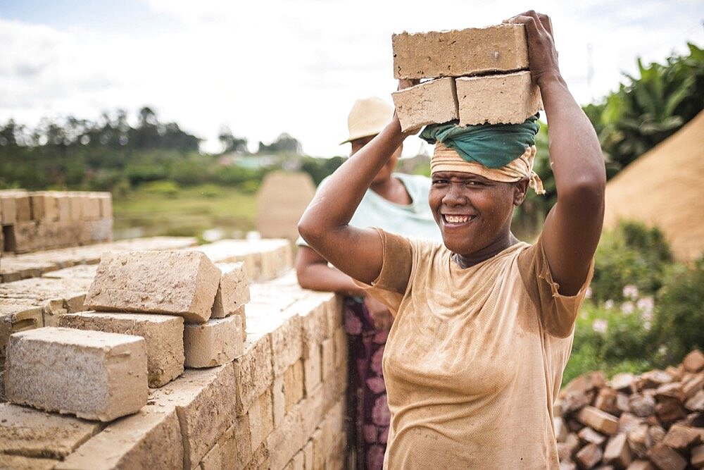 Portrait of brick makers near Ranomafana, Madagascar Central Highlands