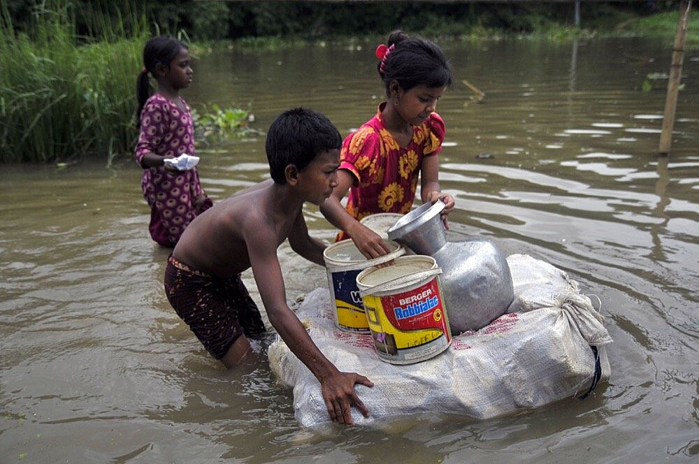 Monsoon Rains Cause Flash Floods In Bangladesh.