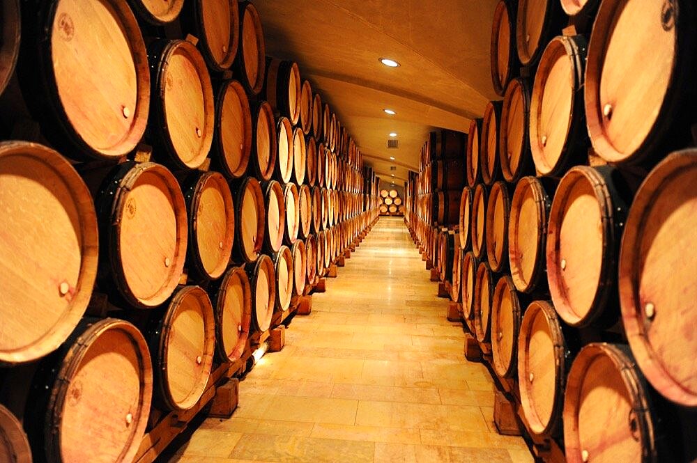 Cellars of the Domaine Guigal wine-making property.