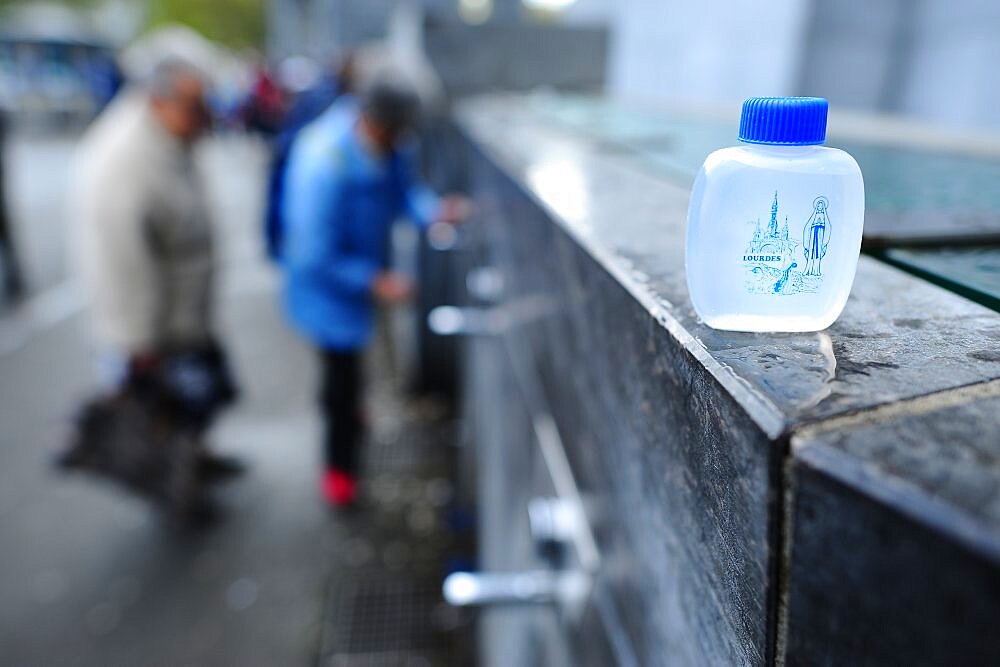 Consacrated water of the city of Lourdes.