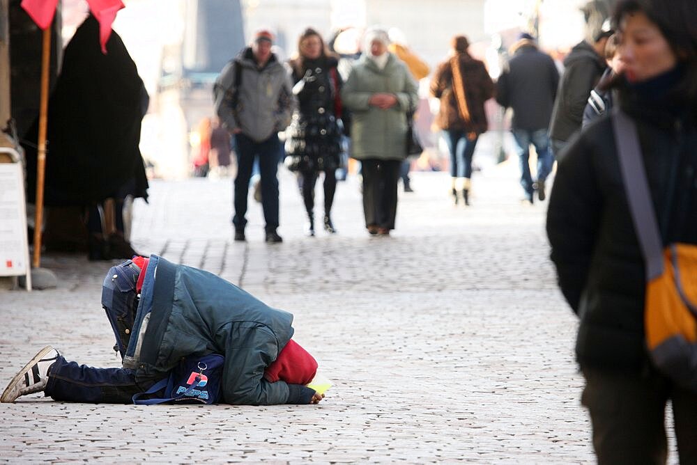 Homeless in the street.