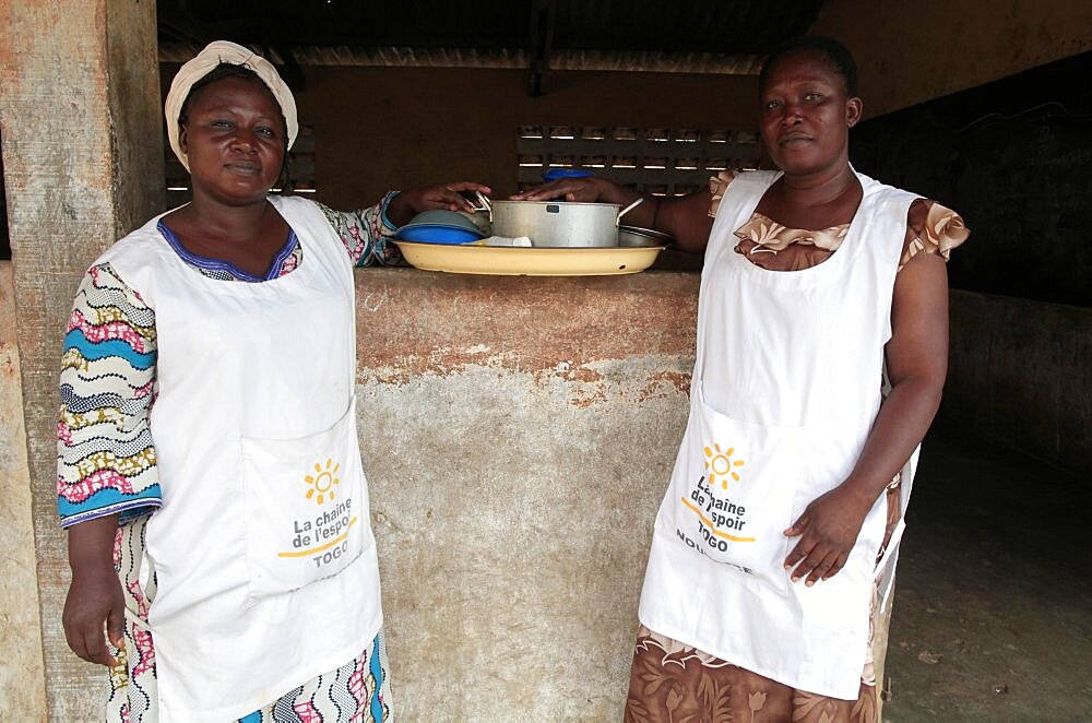 Primary school in Africa. Meal ladies