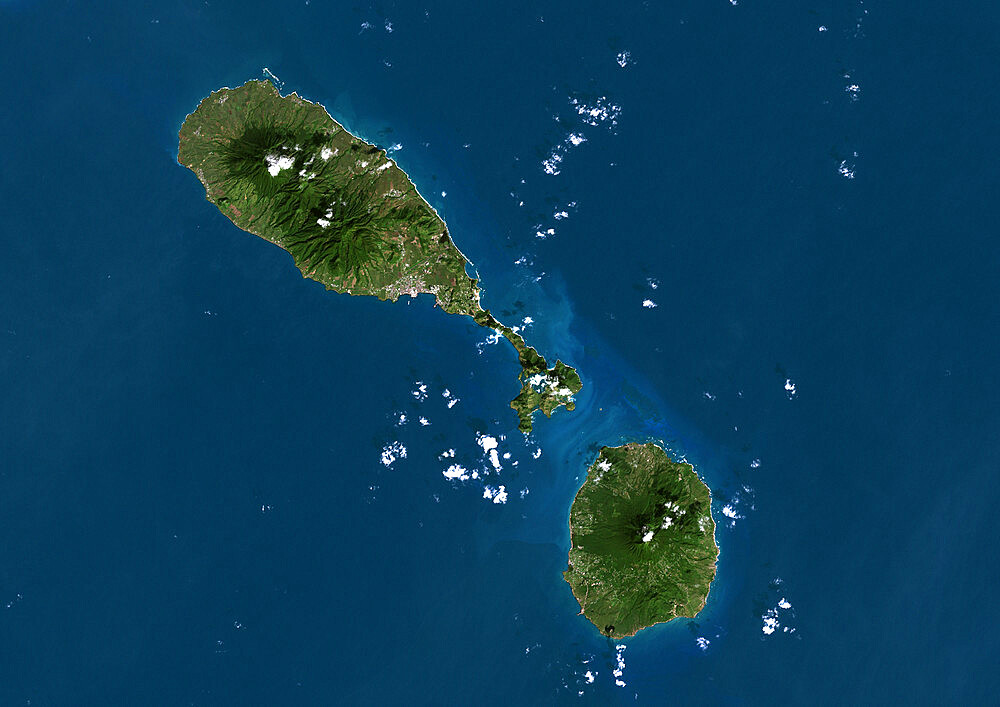 Saint Kits And Nevis, True Colour Satellite Image