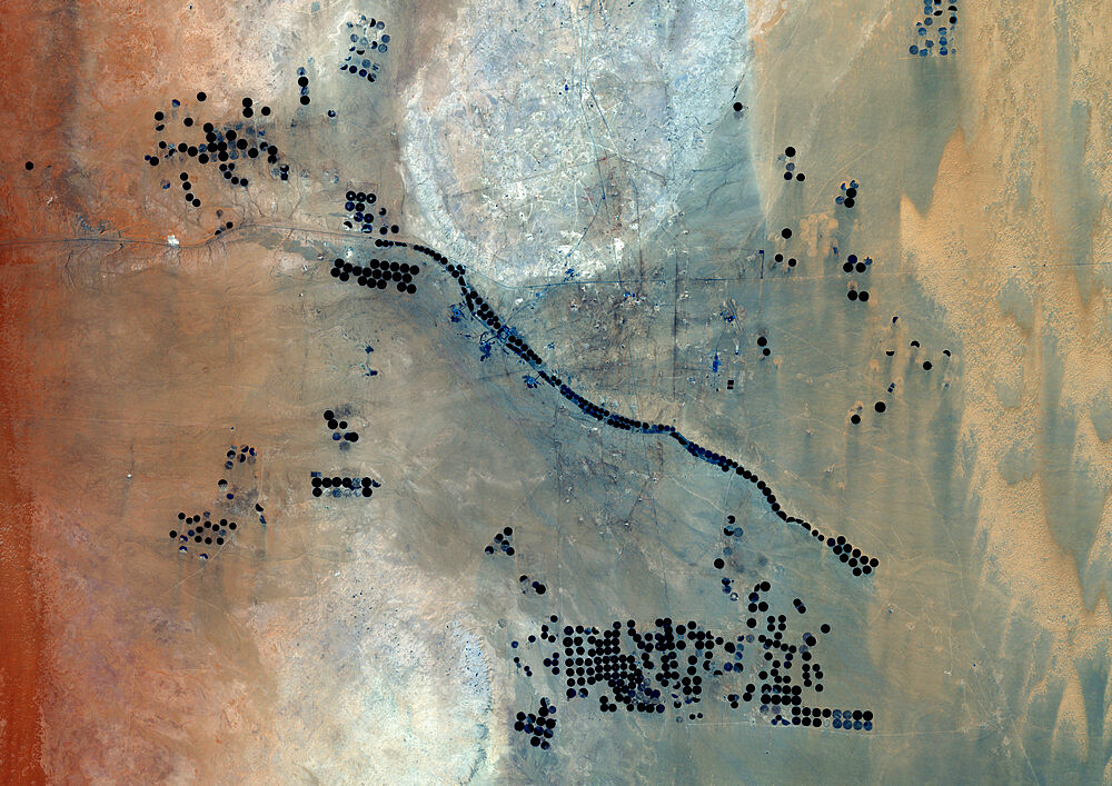 Agriculture In The Desert In 2006, Saudi Arabia, True Colour Satellite Image