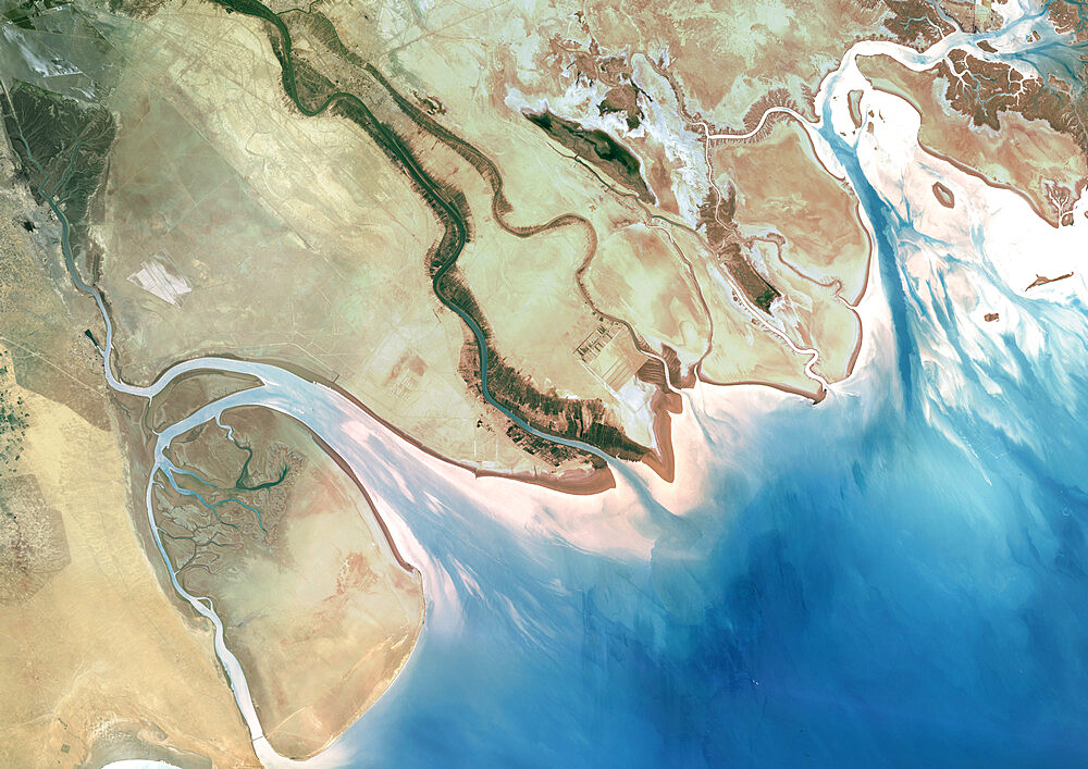 Shatt Al-Arab, Middle East, True Colour Satellite Image. True colour satellite image of Shatt al-Arab Delta