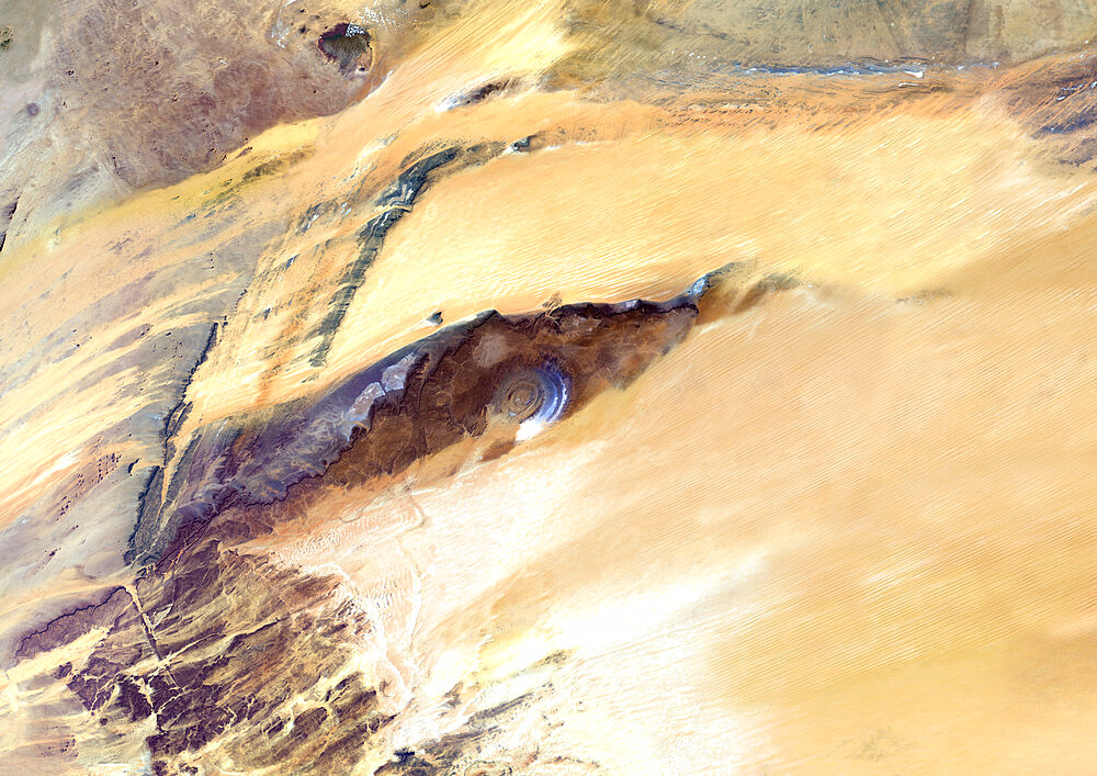 Richat Structure, Mauritania, True Colour Satellite Image. Richat Structure, Mauritania, true colour satellite image