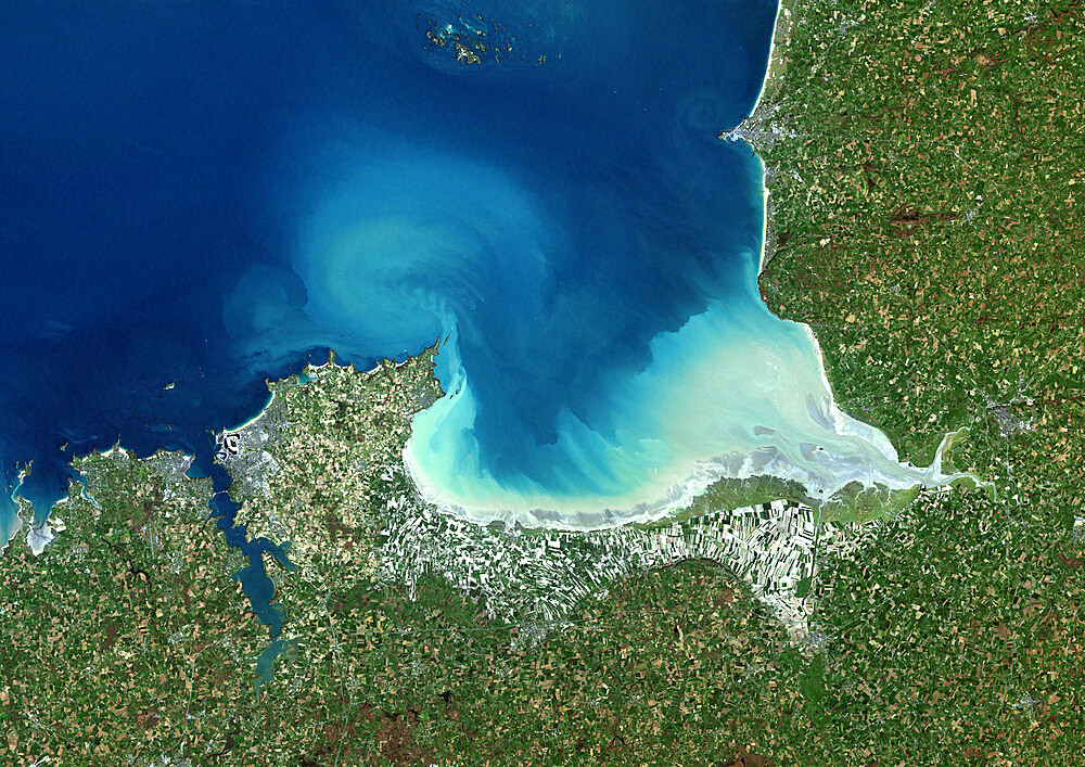 Mount Saint Michael Bay, France, True Colour Satellite Image